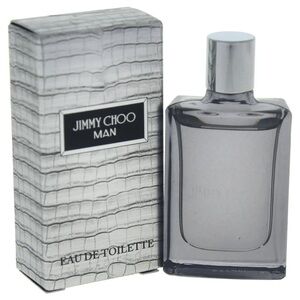 NEW MENS JIMMY CHOO Man Silver Glass Fragrance Spray EDT Travel Mini Bottle Box